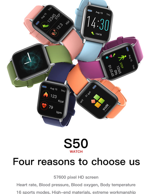 Load image into Gallery viewer, Heart Rate Blood Pressure Body Temperature Waterproof SmartWatch
